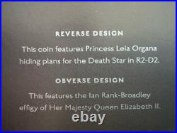 Star Wars 2016 Niue Princess Leia Organa 1oz Silver Proof Coin With Box& COA