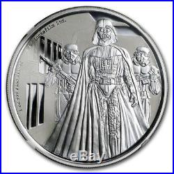 Star Wars $2 Proof 1 Oz 999 Silver Coin 2016 Darth Vader Niue Disney COA Box