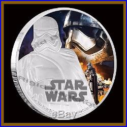Star Wars $2 Proof 1 Oz x 3 Silver Coin Set, Kylo Ren, Rey, Captain Phasma WithCOA