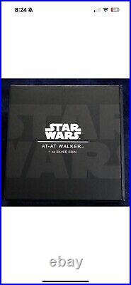 Star Wars AT-AT WALKER 1oz. 999 Silver Proof Coin $2 2022 NIUE New In Box with COA