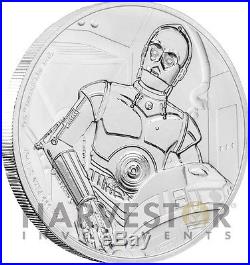 Star Wars Classics C-3po 1 Oz. Silver Coin With Ogp Coa 9th In Series