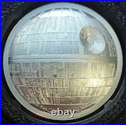 Star Wars Death Star Niue 2 oz Silver $5 2018 Proof Ultra High Relief Coin