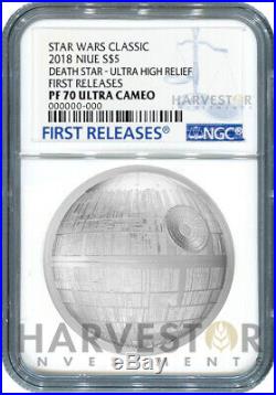 Star Wars Death Star Ultra High Relief 2 Oz. Coin Ngc Pf70 First Releases
