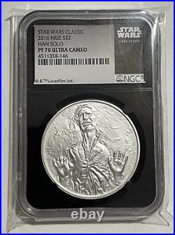 Star Wars Han Solo 2016 NIUE Silver Coin 1oz NGC PF 70