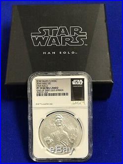 Star Wars Han Solo 2016 Silver Coin Niue Two Dollars NGC PF70