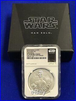 Star Wars Han Solo 2016 Silver Coin Niue Two Dollars NGC PF70