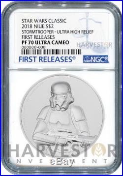 Star Wars Stormtrooper Ultra High Relief 2 Oz. Coin Ngc Pf70 First Releases