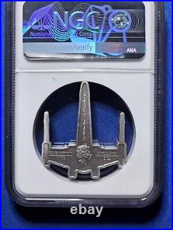 Star Wars X-Wing 1oz Silver Coin MS70 Antiqued, 2022 7k