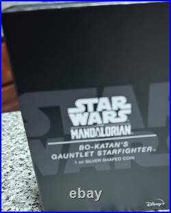 Star wars mandalorian BoKatan's Gauntlet Starfighter 3000 Minted 1oz Silver Coin Star wars mandalorian BoKatan's Gauntlet Starfighter 3000 Minted 1oz Silver Coin