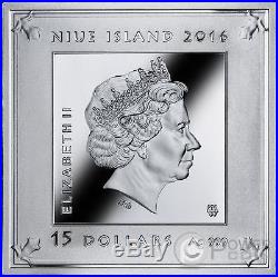 TEMPLE OF ART Pyramid Shaped 3 Oz Silver Coin 15$ Niue Island 2016
