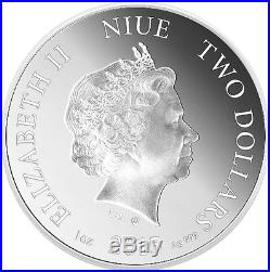TOP RARE Niue 2$ 2015 Silver 1oz CHROMADEPTH coin with 3D Glass