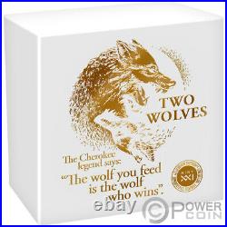 TWO WOLVES Wolf 1 Oz Silver Coin 2$ Niue 2021