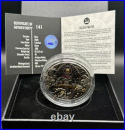 T & S Black Mark 2 oz Fine Silver Coin Niue 2026 With Diamond Complete Box COA