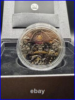 T & S Black Mark 2 oz Fine Silver Coin Niue 2026 With Diamond Complete Box COA