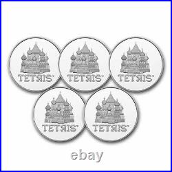 Tetris St. Basil's Cathedral 2021 Niue 1 oz Silver $2 BU Coin -(Lot of 5 Coins)