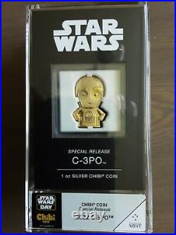 The Only Gold Chibi C-3po Star Wars Serial Number #00003 1 Oz Proof C-three Po
