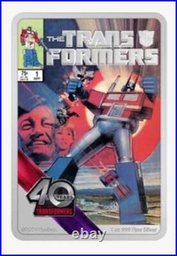 Transformers 40 Years 1oz Silver Poster Coin Niue 2024