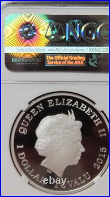 Tuvalu 2015 Silver 1 Oz. 999 Star Trek USS ENTERPRISE NX-01 NGC perth mint PF 69