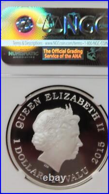 Tuvalu 2015 Silver 1 Oz. 999 Star Trek USS ENTERPRISE NX-01 NGC perth mint PF 69