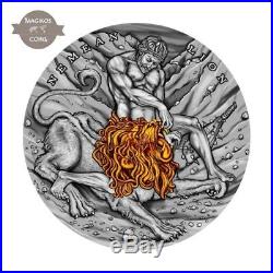 Twelve Labours of Hercules Nemean Lion 2 Oz 5$ Niue 2018 First coin with serie