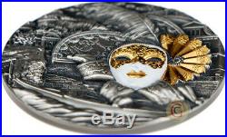 VENETIAN MASK Carnival 2 Oz Silver Coin 5$ Niue 2019 Christmas Sale