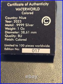 WATERWORLD Earth 1 Oz Silver Coin 2$ Niue 2023 WATERWORLD Earth 1 Oz Silver Coin 2$ Niue 2023