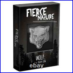 Wolf Fierce Nature 2023 2 oz $5 Fine Silver Coin Niue NZ Mint