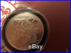 YEAR OF THE DOG Mickey Mouse Disney Foil And silver 1 oz coin set Niue 2018