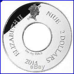 YEAR OF THE HORSE Rotating 2$ Niue Island 2014 Silver Coin LUNAR CALENDAR