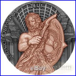 ZEUS GODS OF OLYMPUS 2017 2 oz Ultra High Relief Pure Silver Coin NIUE